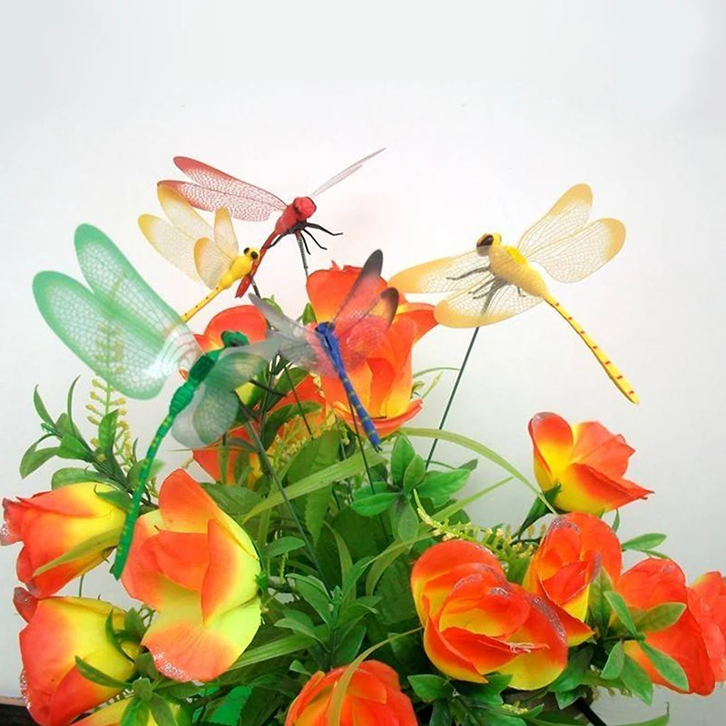 10 шт. садовый двор со стрекозой цветочная композиция красочная стрекоза уличный