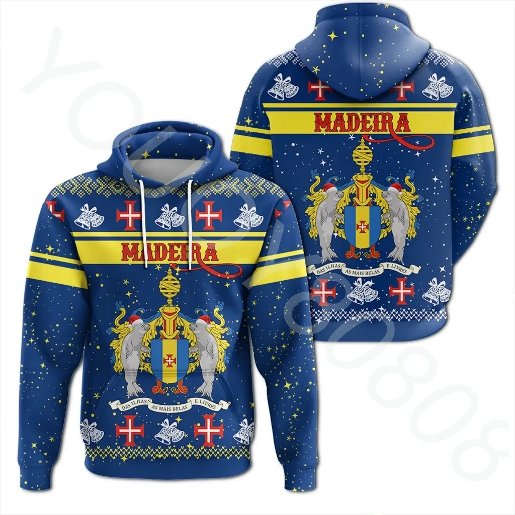 

New African Pullovers District Clothing Madeira Hoodie Christmas Casual Sports Street Zip Hoodie New Jacket Sweater