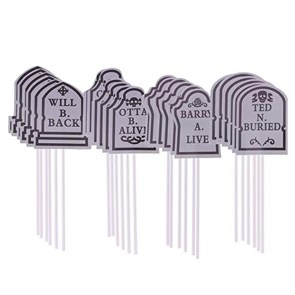 

Tombstone Cupcake Cake Decorations Topper Graveyard Toppers Pick Picks Dessert Ornament Horrible Muffinbirthday Themedinsert