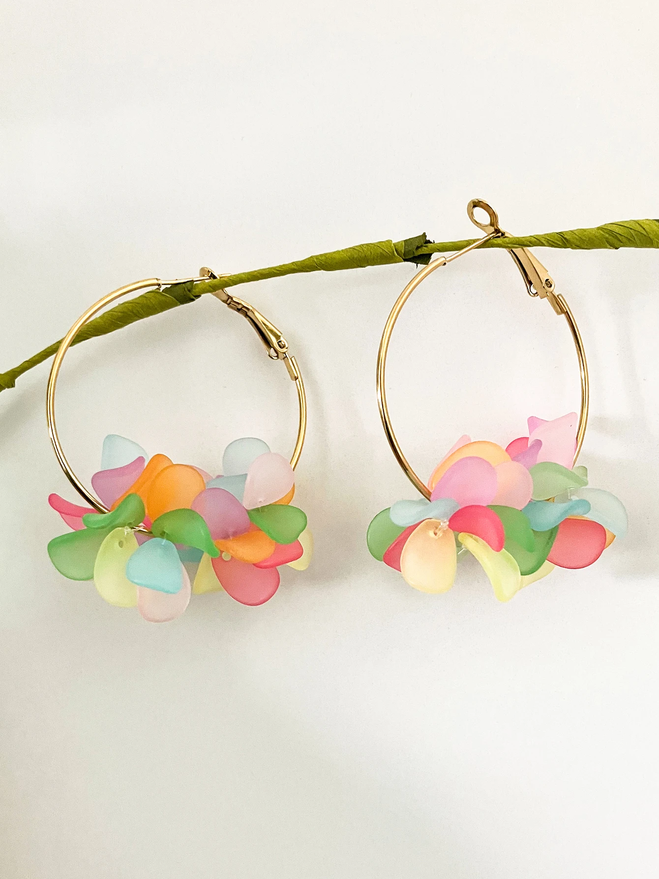 Женские серьги-кольца GUERONO с покрытием из 18-каратного золота классический дизайн