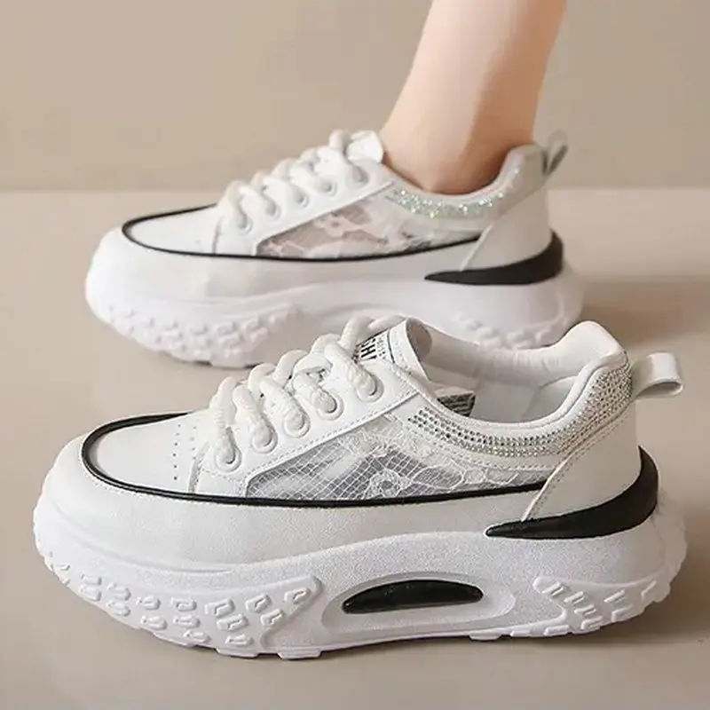 2023 Women's Wulcanized Shoes Breathable Fashion Lightweight Comfortable Anti-slip Wear-resistant Sports Women's Single Shoes