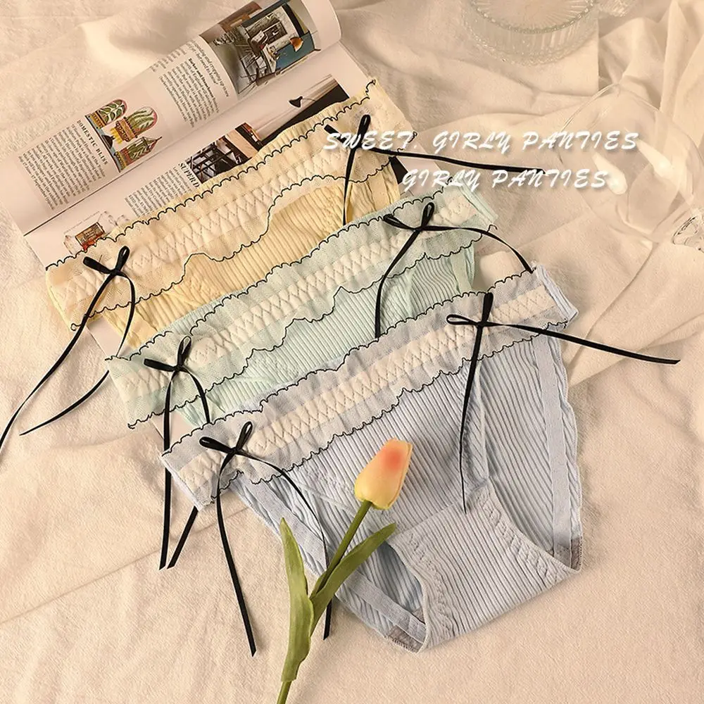 

Женские хлопковые трусики, красивое милое красивое нижнее белье, трусики принцессы в стиле "Лолита" для девочек средней талии, трусики для с...