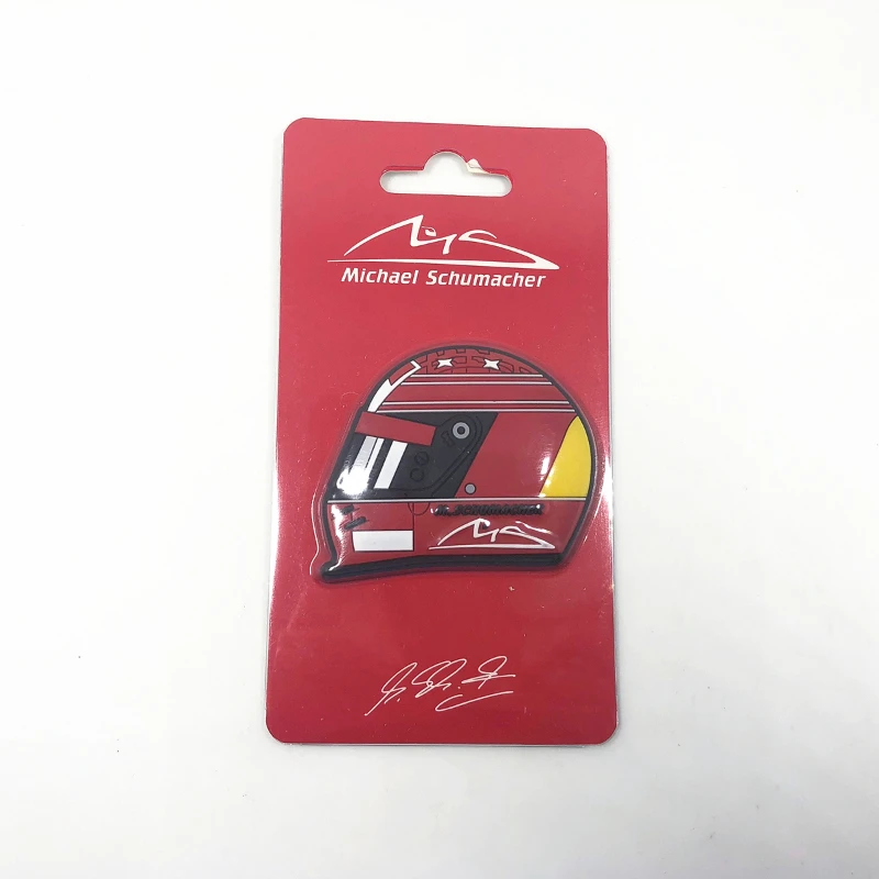 

F1 helmet refrigerator sticker Ferrari Schumacher 2000 helmet shape commemorative refrigerator sticker silicone material