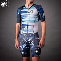 2022 triathlon race pro team clothing custom sport wear design mens short sleeve speedsuit bicycle jumpsuit one piece bodysuit