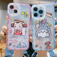 creative cartoon miyazaki totoro angel eyes transparent silicone phone case for iphone 7 8 plus xs max xr 11 12 13 pro max case