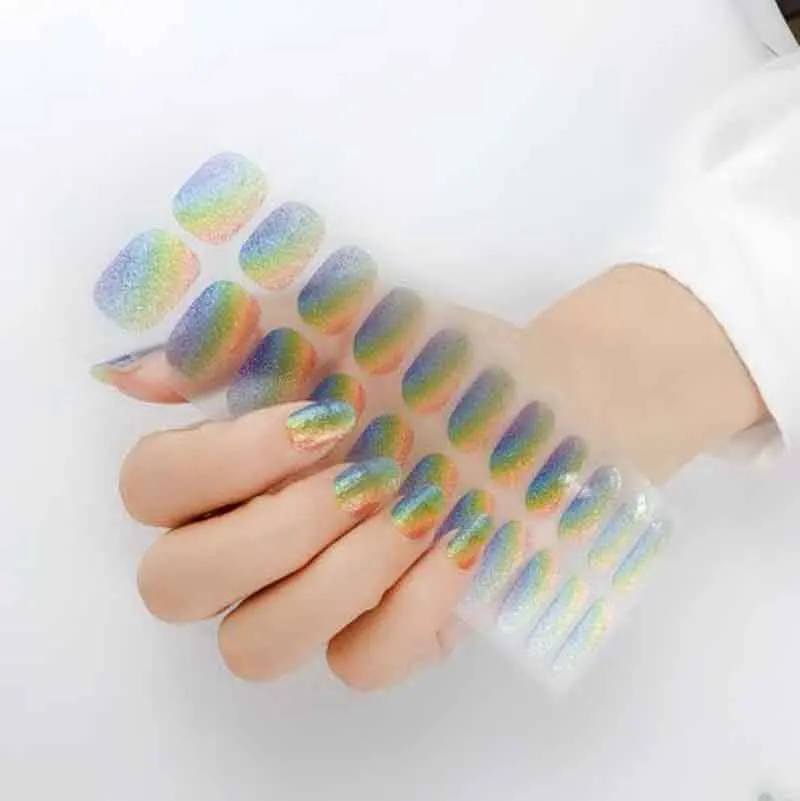 

Sticker For Nails Glitter Series Powder Sequins Full Beauty Nail Stickers Decals Plain Stickers Women Salon Nail Strips