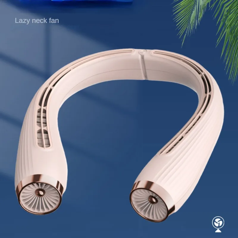 

2023 New USB Charging, Cooling, Hanging Neck Fan Fashionable, Portable, Lazy, Leaf Less Turbine Fan