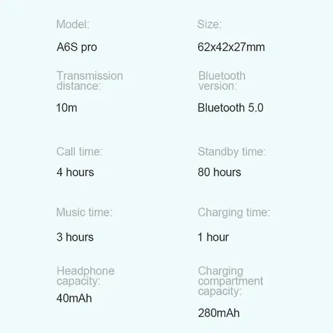 Беспроводные наушники A6S