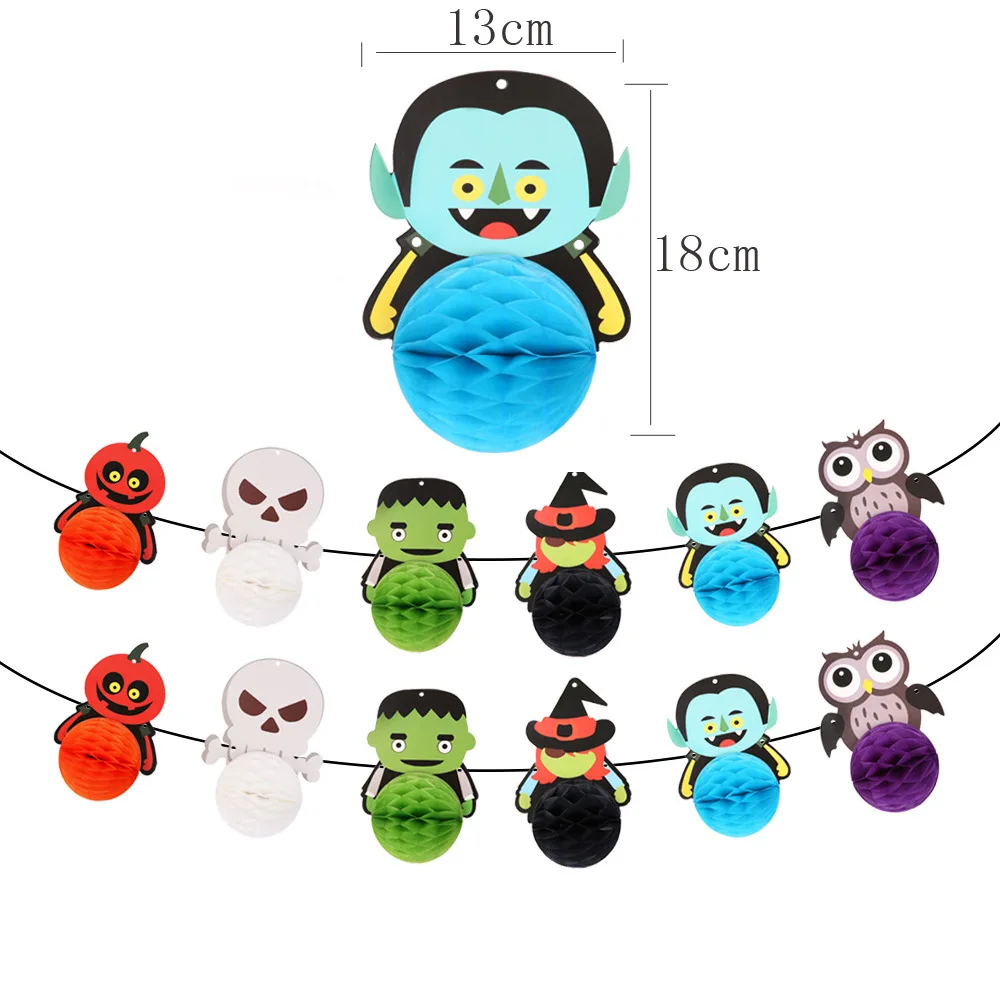 

Подвесной флаг в виде совы, украшение для Хэллоуина, Круглый паук, тыква, летучая мышь, флажки, баннеры для Хэллоуина, товары для вечеринки