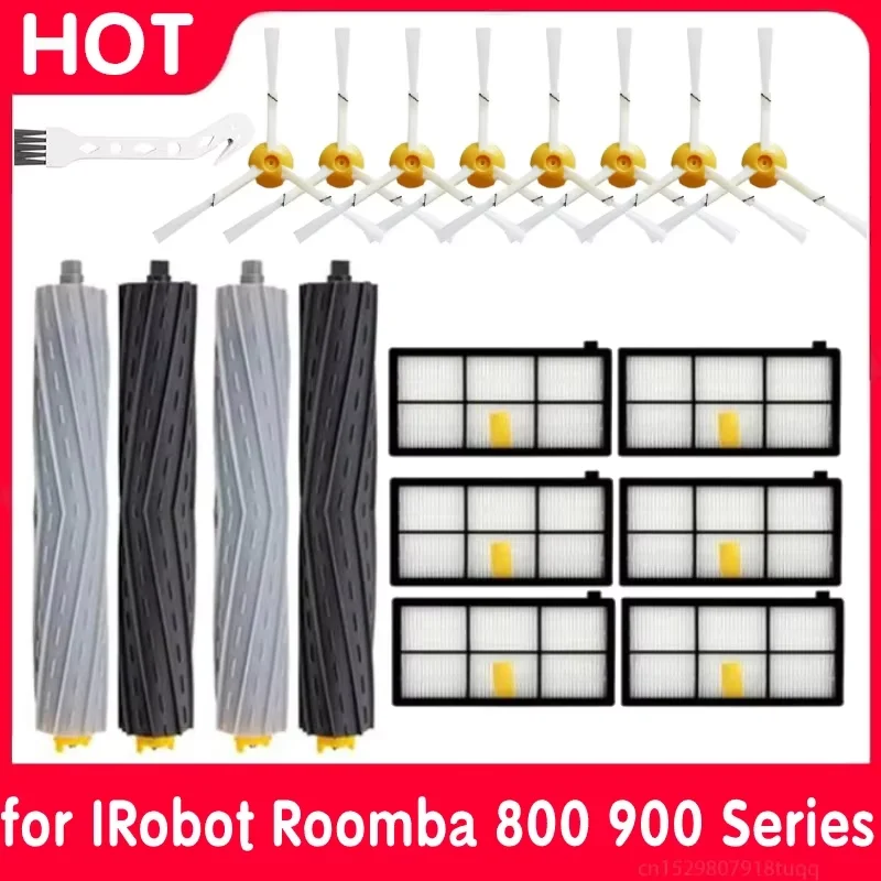Комплект деталей для iRobot Roomba, серия 800 860 865 866 870 871 880 885 886 890 900 960 966 980, основная боковая щетка, фильтр НЕРА, пылесборник