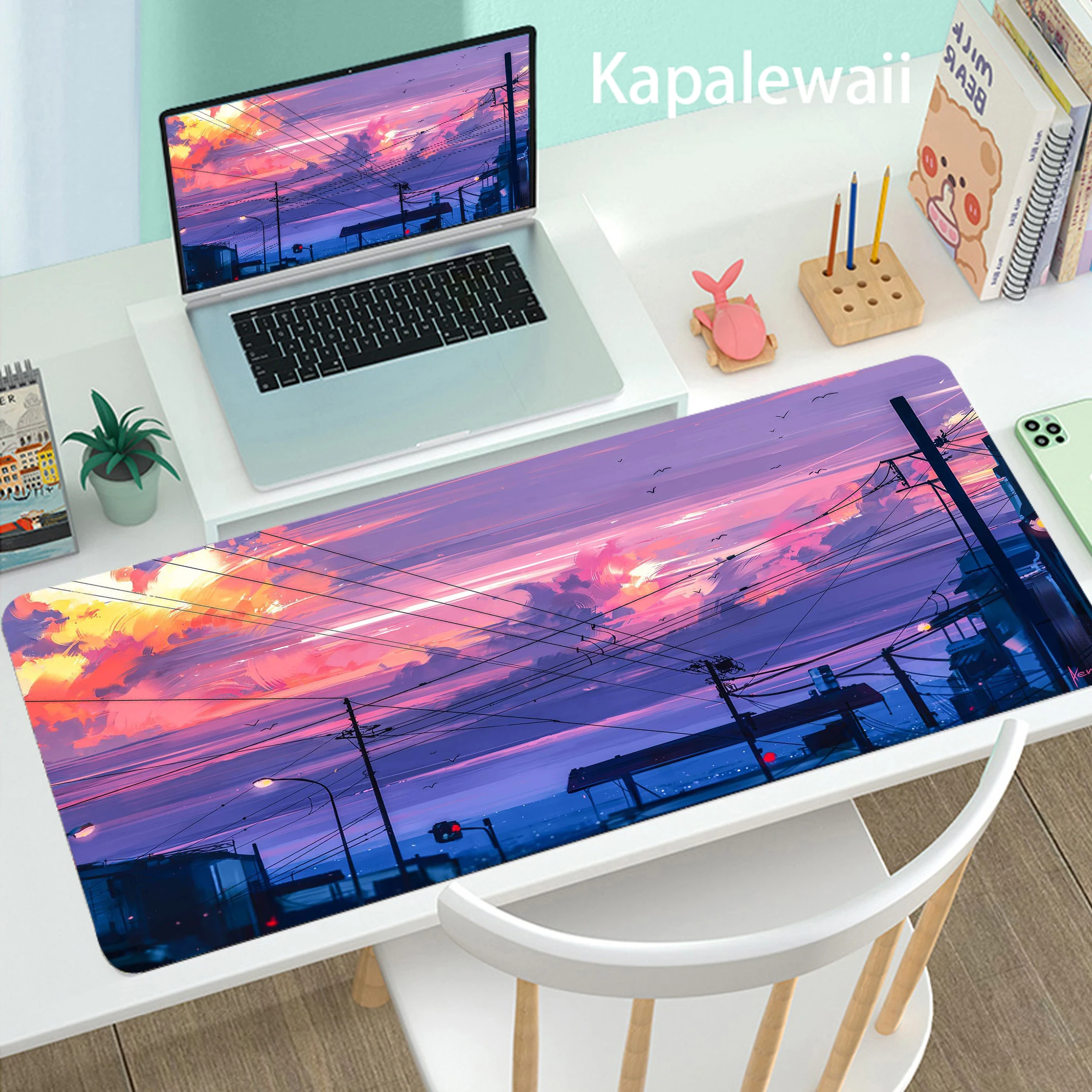 

Pc Computer Gamer Gaming Mousepad XXL Large Desk Mause Mat Keyboard Mouse Carpet Gaming Accessories For Sailor Moon Landscape