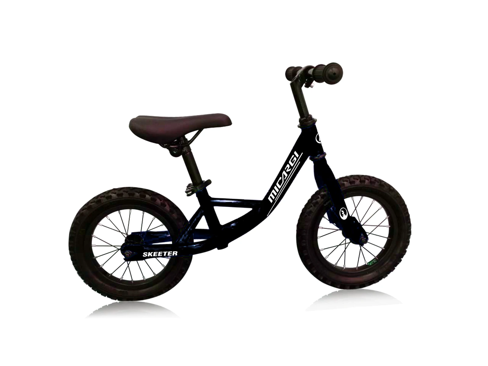 12" Push Bike Balance Steel Frame Air Tire, Black Wheel Kid's Bike - Black