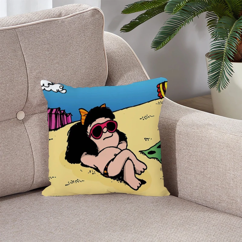 

Mafalda Pillow Cover Decorative Pillows for Sofa Short Plush Pillowcase Cushion Covers Cushions 45*45 Pillowcases Bed Cases Home