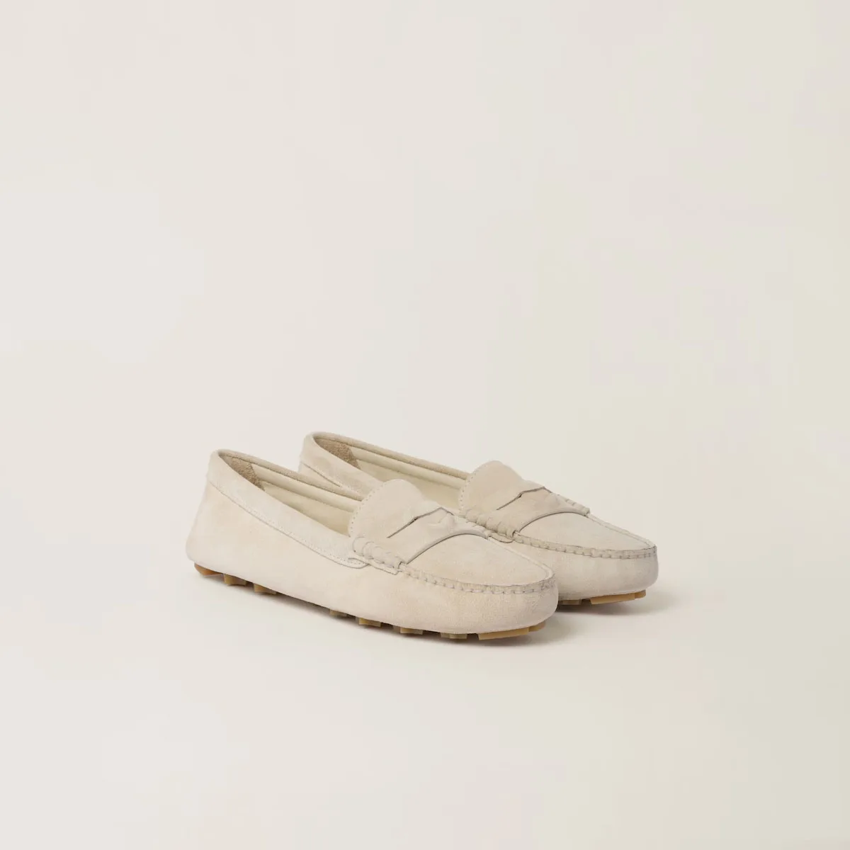 Женские замшевые туфли для вождения темно-синие бежевые