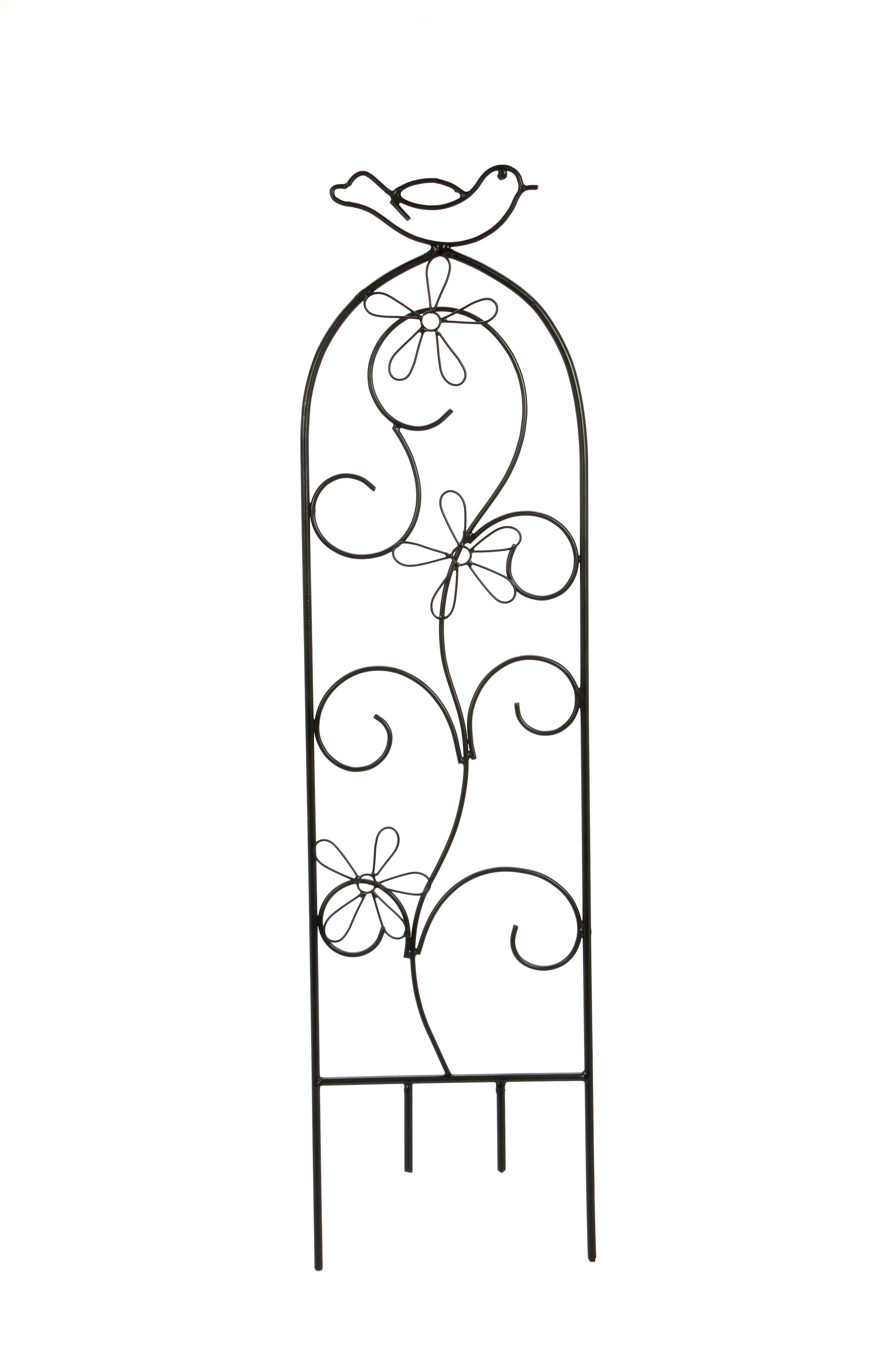 

of 2, 28 inch High, Black Iron Wave Pot Trellis