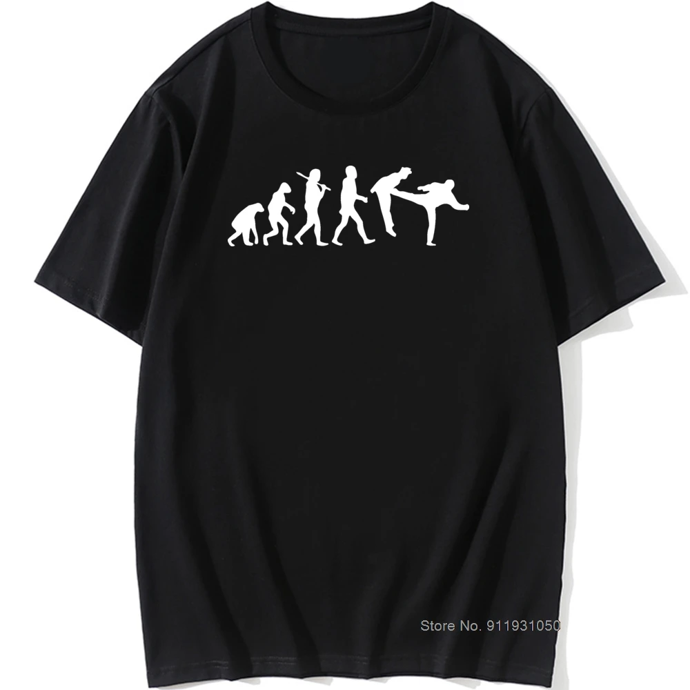 

Ape Man Taekwondo Combat Evolution Unique Print Men's T-shirt 100% Cotton O-Neck Summer Ventilation Men's Top Short Sleeve