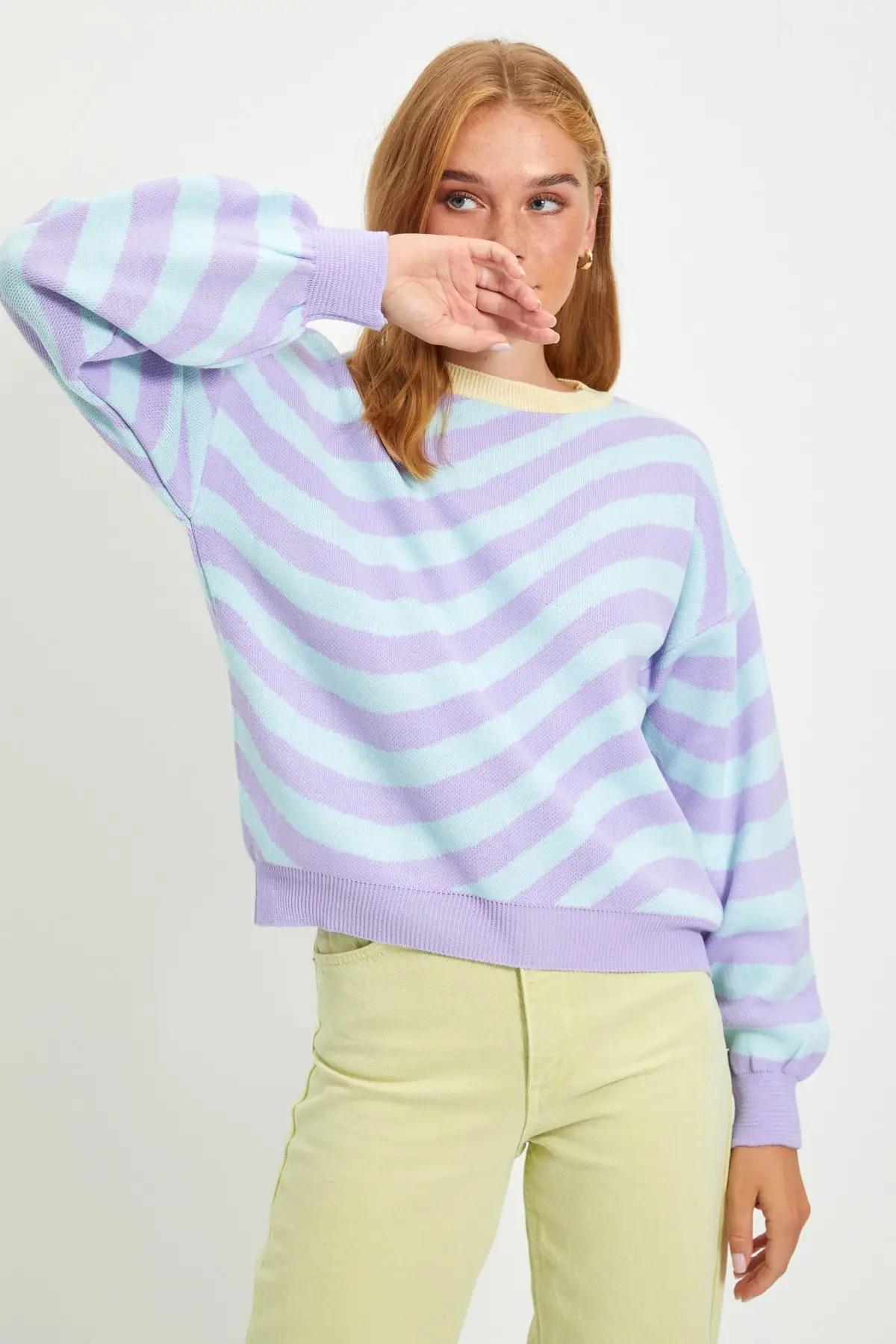 

Lilac Jakarlı Knitwear Sweatshirt Christmas gift