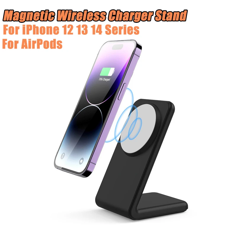

15W Wireless Charger Stand For iPhone 14 13 12 Pro Max Fast Charging Dock Station Phone Holder Wireless Charger For AirPods Pro
