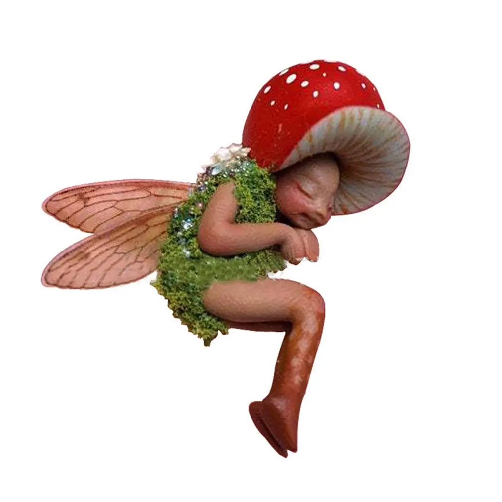 

Resin Ornament Sleeping Fairy Resin Handicraft Sleeping Mushroom Elf Ornaments Small Forest Mushroom Fairy Ornaments