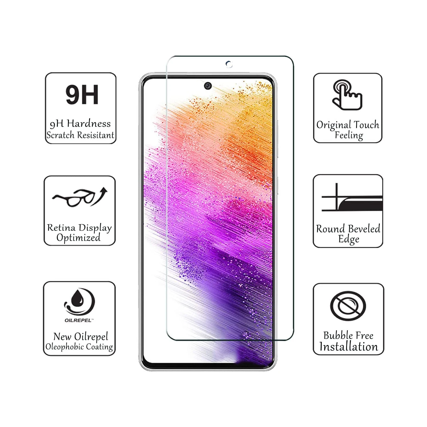 2/4Pcs Screen Protector Glass For Samsung Galaxy A73 5G Tempered Glass Film
