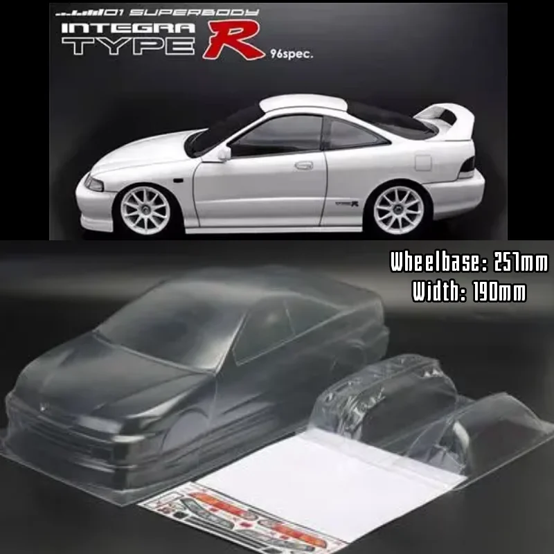 Фото 1/10 шт. RC Shell Body DC2 Intergra Type-R, ширина 190 мм, абажур, прозрачный корпус для Turing Dirft mst yokomo hpi hsp №1