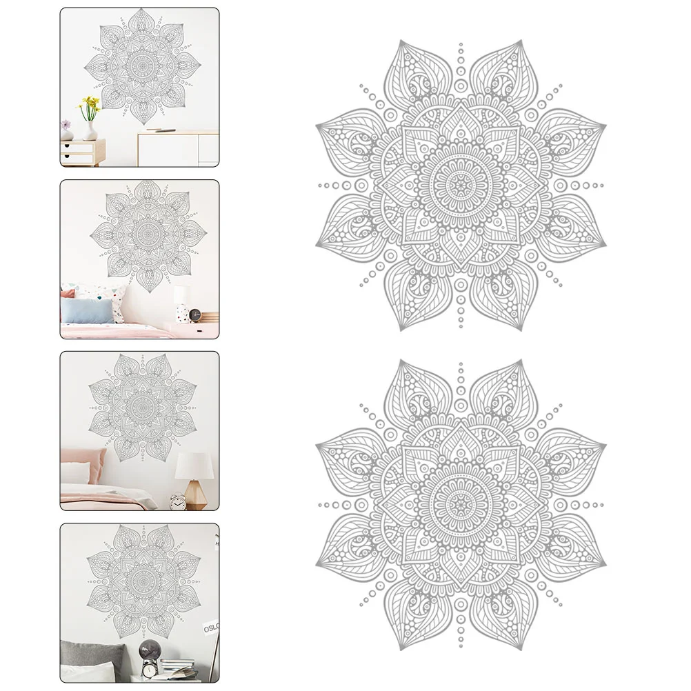 

2PCS Ethnic Style Plain Color Mandala Wall Sticker Home Wall Decorative Sticker