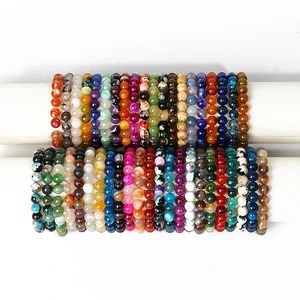 Striped Agates Bracelets Women Natural Stone Quartz Healing Chakra Yoga Bracelet Healing Chakra Bangles Reiki Jewelry Pulsera