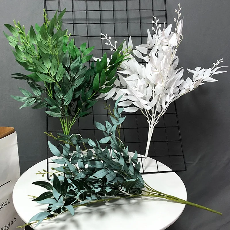

Willow BouquetFake Leaves Artificial For Home Christmas Wedding Decoration Party Willow Vine Faux Foliage Plants Wreath Home