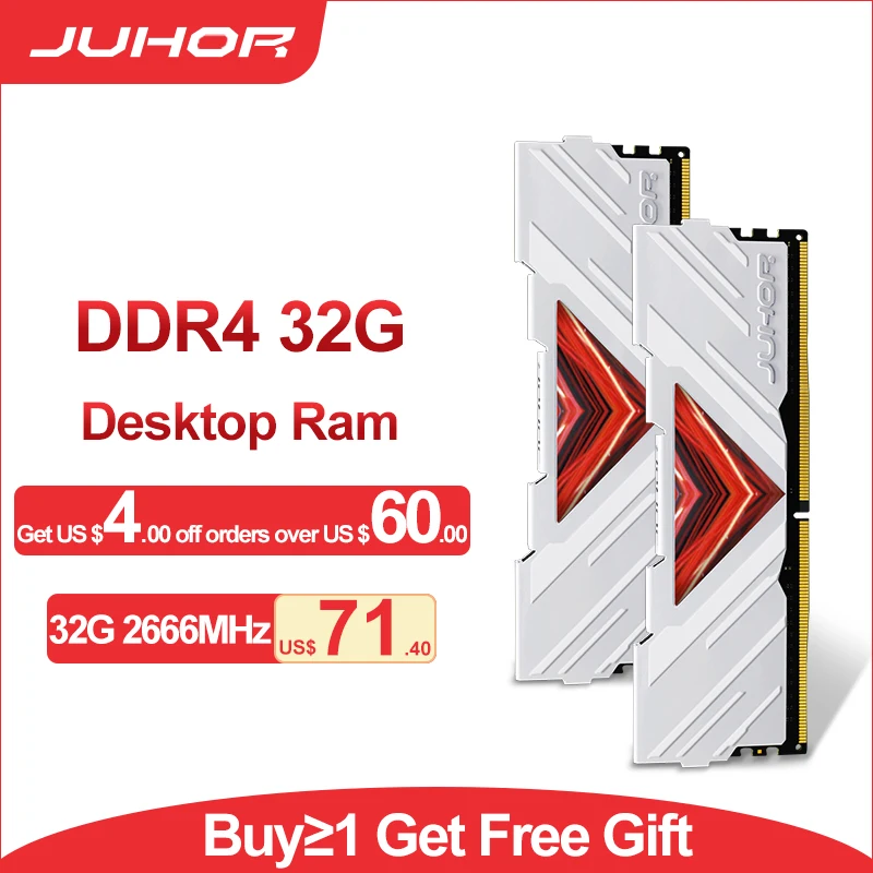 

DDR4 Memoria RAM 32G 2666MHz 3200MHz Desktop Gaming Dimm Memory Module with Heatsink