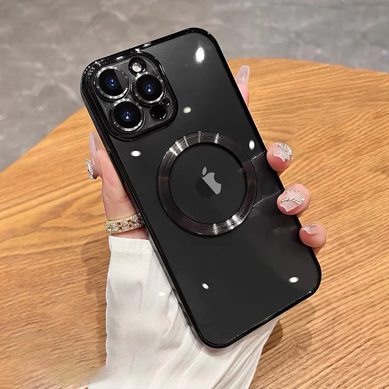 Роскошный противоударный чехол с прозрачным отверстием для телефона iPhone 11 12 13 14