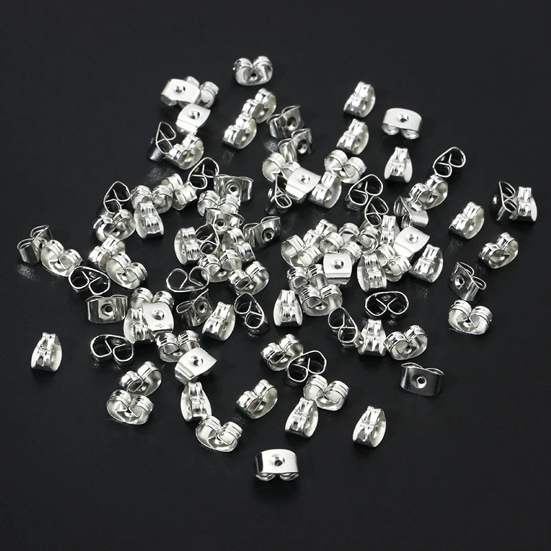 

100 шт./партия, Позолоченные заглушки для сережек