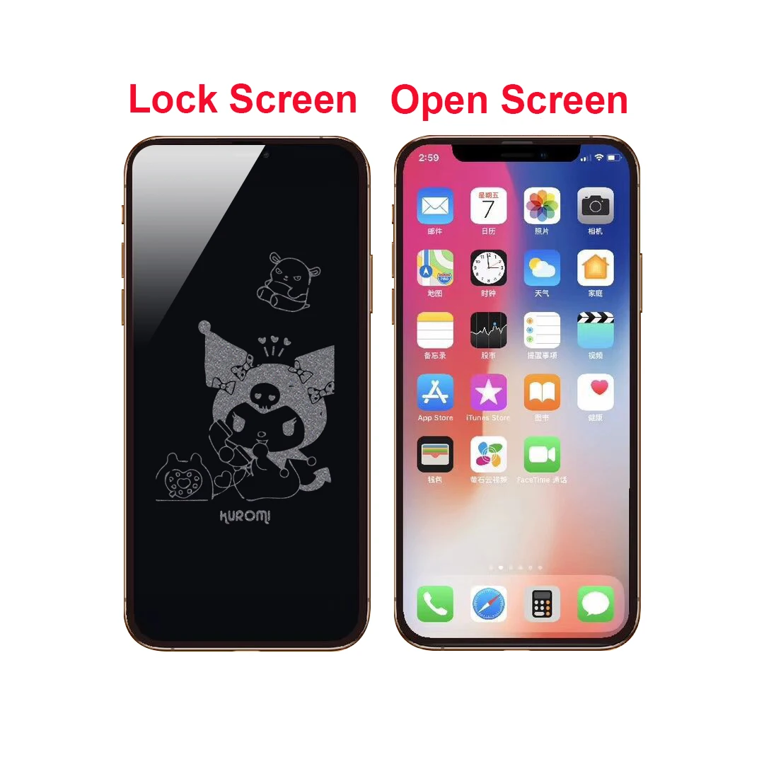 Невидимое Защитное стекло для IPhone 14 11 12 13 15 Pro Max Plus XR X XS закаленное Cinnamoroll Kitty