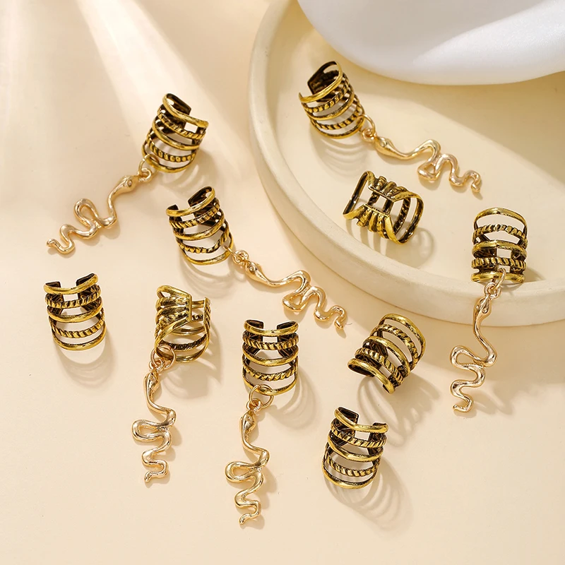 Заколка для волос с подвеской в виде змеи и бабочки 10 шт.