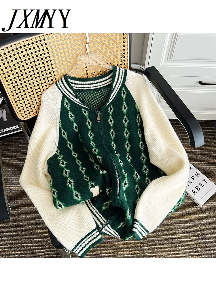 

JXMYY, винтажная ретро-куртка, женская весна-осень 2022, дизайнерская нишевая бейсбольная одежда в клетку, Ins Tide