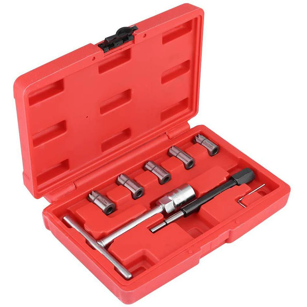 

8PCS Diesel Seat Cutter Cleaner Set 45# Steel Cleaning Tool Universal Application Automotive Oil Injection Nozzle Cleaning Tool