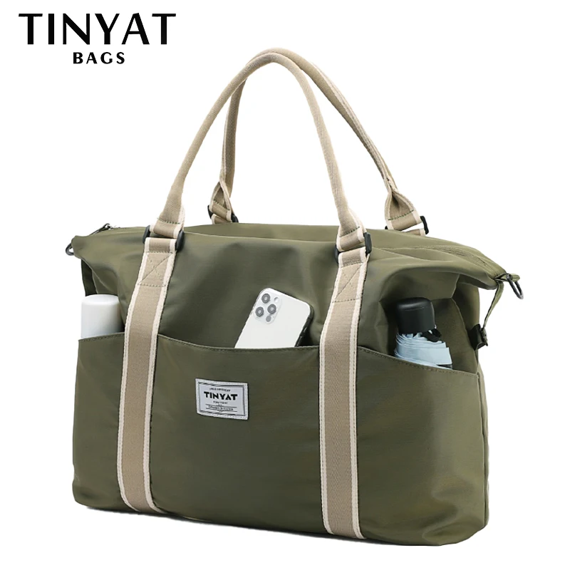 TINYAT Large Women's Travel Bags WaterProof Gym Tote Bags Yoga Sport Crossbody Duffle Bags Female Luggage Handbags Organizer