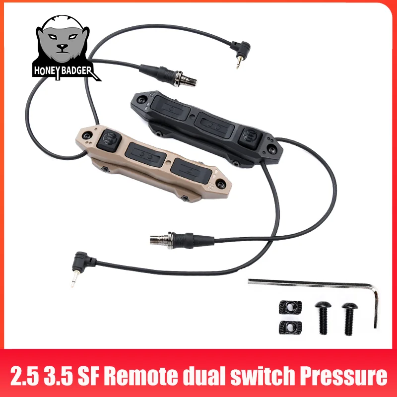 

Remote Dual Switch Pressure Flashlight Toy Tool Augmented for DBAL A2 PEQ-15 PEQ16 M600 M300 Flashlight Double Switch Button 2.5