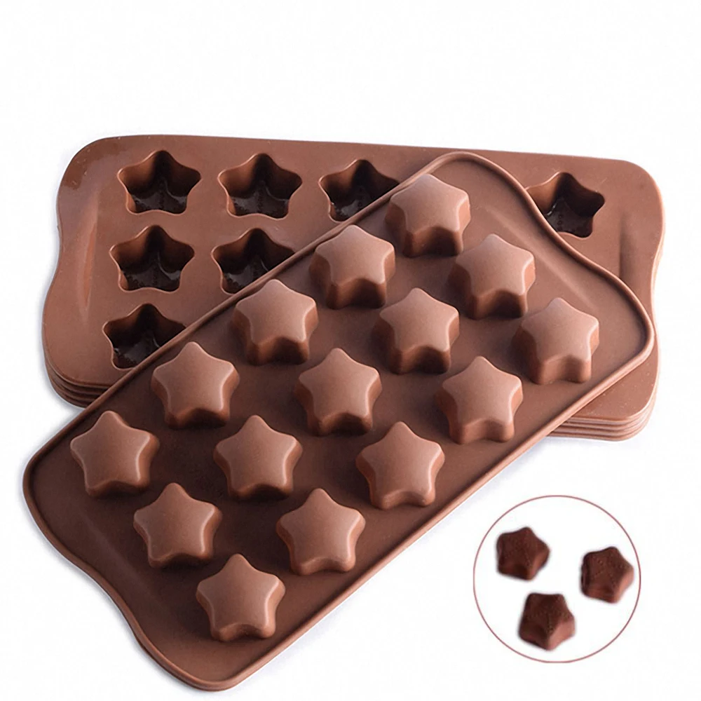 

3D Five Pointed Stars Chocolate Cake Mold Cake Decor DIY Cookies Pastry Silicone Fondant Mold Baking Tool Iced Cube Making Mold