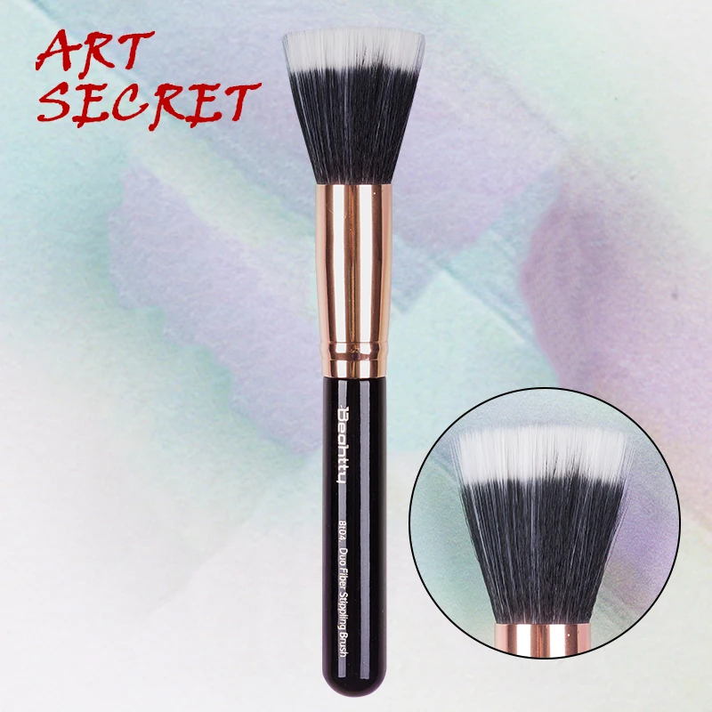 

Artsecret Bt04 Pro Stippling Blending Foundation Bronzer Powder Blush Brush Synthetic Hair Rose Gold Ferrule Makeup Brush