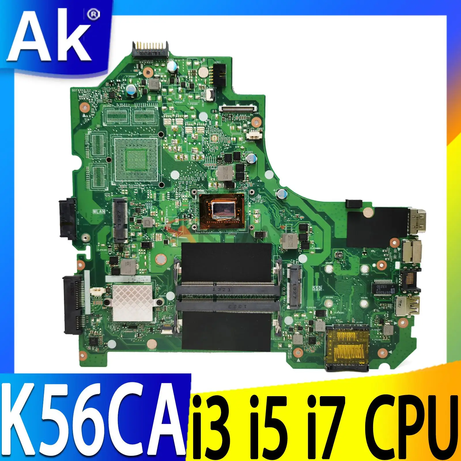 Bild von K56CA Laptop Motherboard For ASUS S550CA K56CM S56C A56CM A56C S550CM K56CB S550CB Notebook Mainboard i3 i5 i7 3th Gen CPU