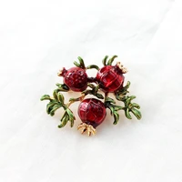 red pomegranate brooch womens suit temperament retro high end coat corsage