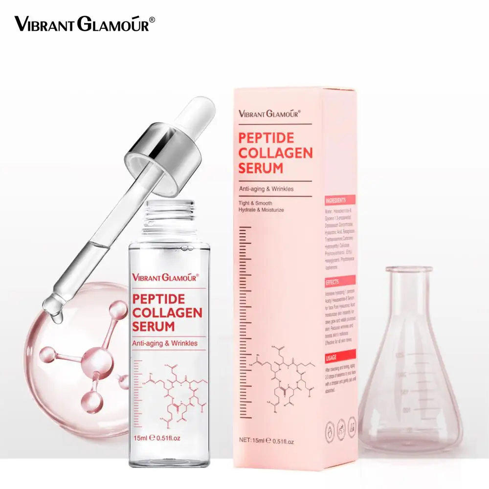 

VIBRANT GLAMOUR Six Peptide Collagen Face Serum Anti-Aging Shrink Pore Whitening Moisturizing Essence Dry Skin Care Product