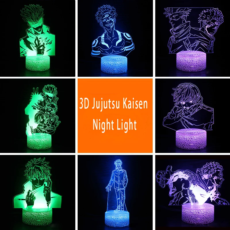 

3D Night Light Anime Lamp Jujutsu Kaisen Gojo Satoru Figure for Kids Bedroom Decor Nightlight Manga Cool Gift Child Table Lamp