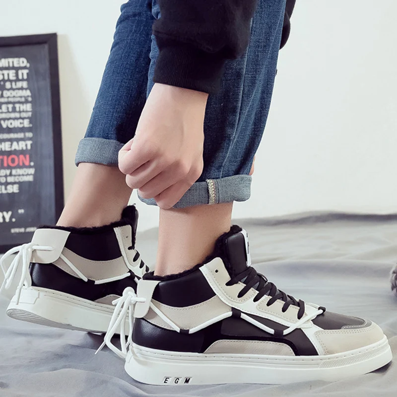 Мужская повседневная обувь Мужские высокие кроссовки новинка 2021 бархатная