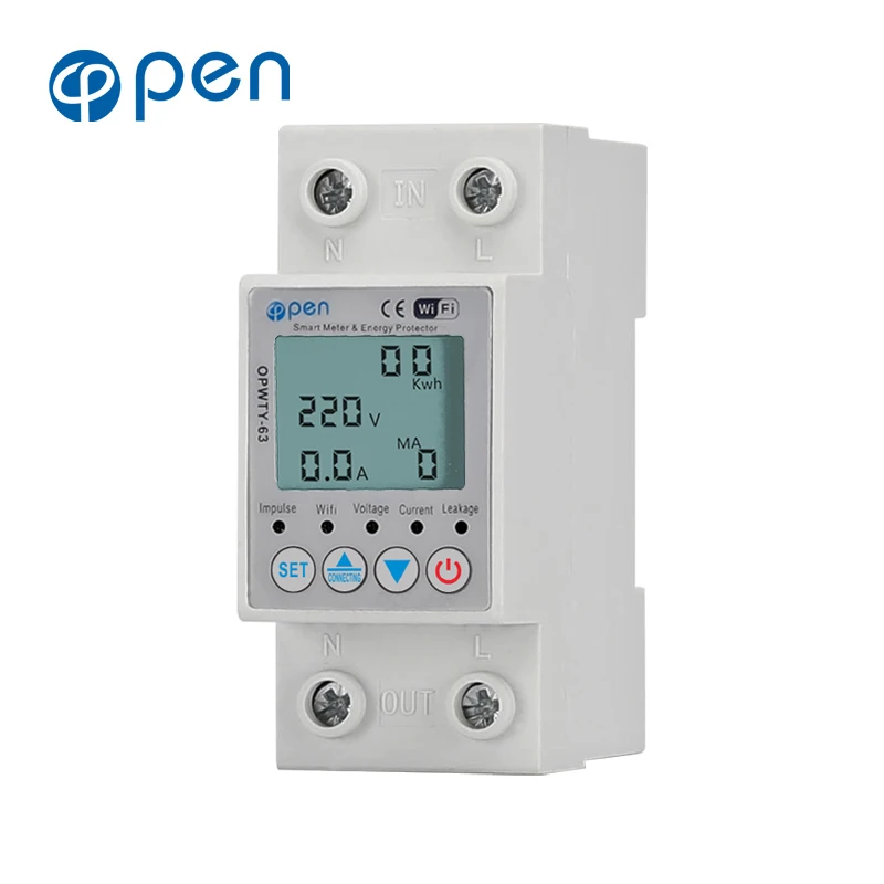 Многоразовый Smartlife TUYA WIFI автоматический выключатель 63A 110 В 220