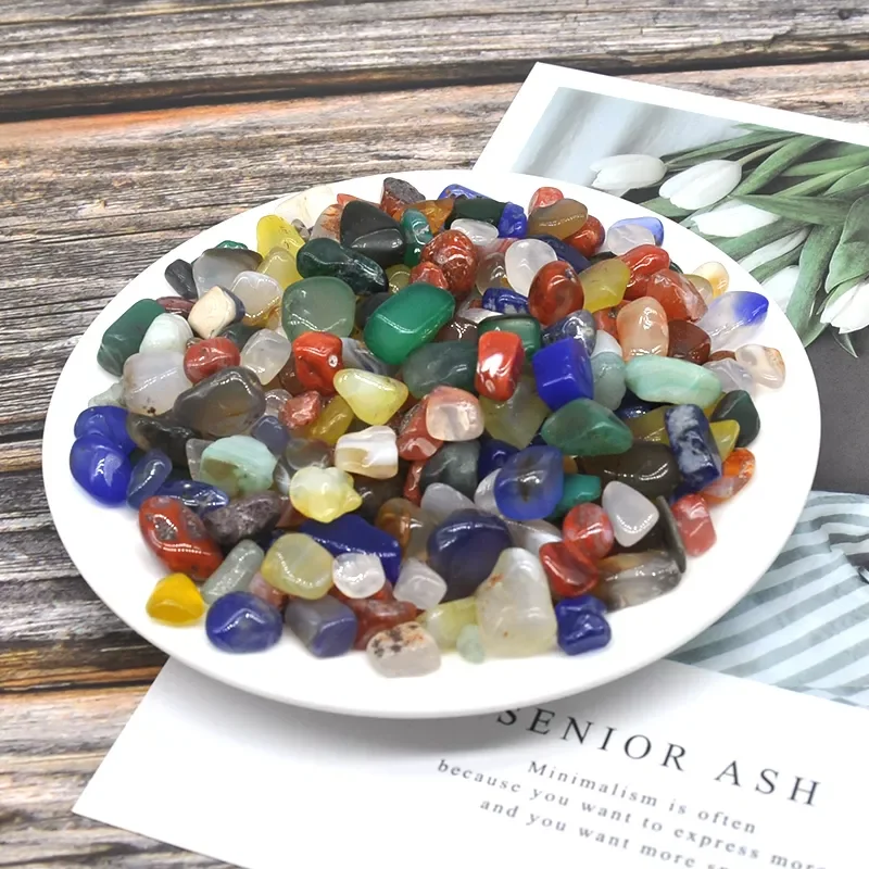 

Colour Agate Stones And Crystals Gravel Small Tumbled Stone Tank Decor Healing Energy Gemstone Home Aquarium Decoration