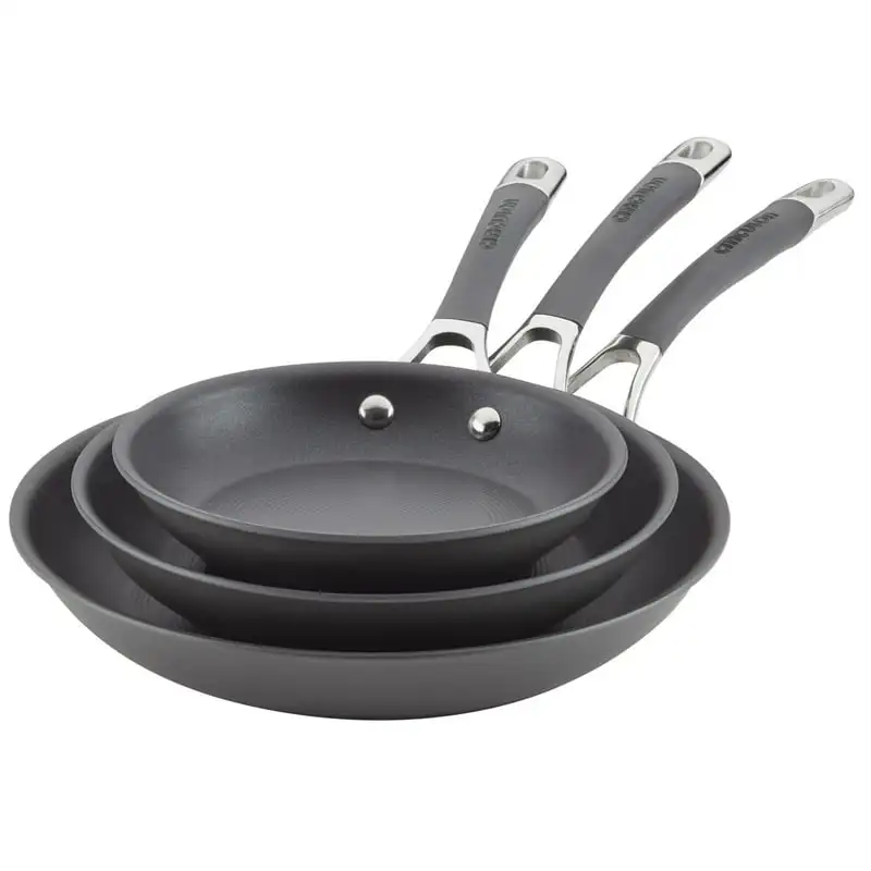 

Anodized Nonstick Frying Pan Set, 3-Piece, Gray