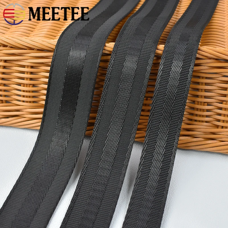 2/5/10 м 25-50 мм черная полиэфирная нейлоновая лента для ремня рюкзака ошейника