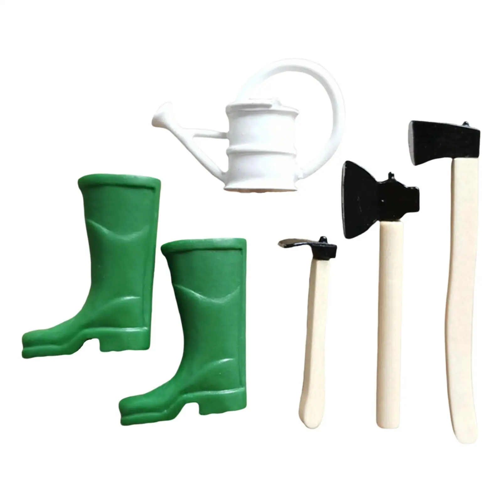 

5Pcs Wooden Handle Miniature Gardening Tool for 1/12 Scale Dollhouse Child Doll Furniture Ornament Decor Accessories