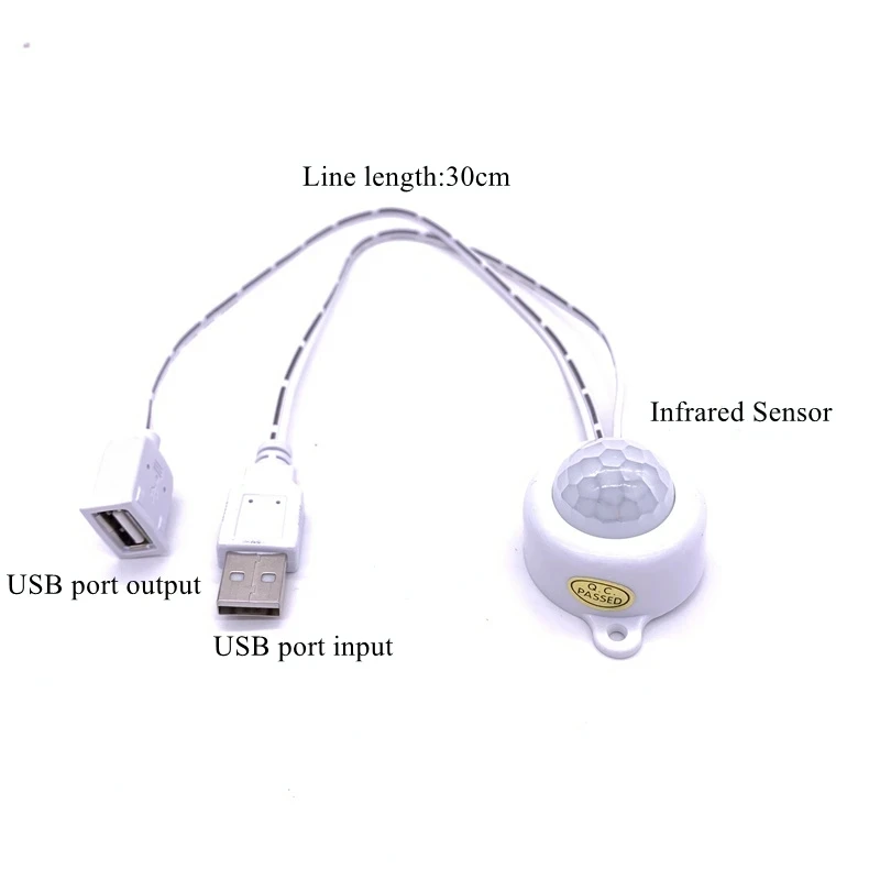 Modern USB Port LED Night Lights Strip Motion Sensor Light Infrared Human Sensor Switch 5V Night Lamp for Bedroom Bar Free Ship